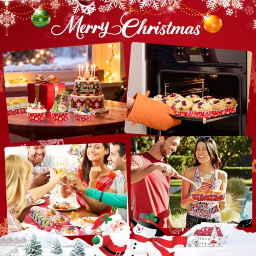 Christmas Mini Cake Pans with Lids, 5oz Round Mini Cake Tins, 30Pack - color: Christmas Color 30Pcs