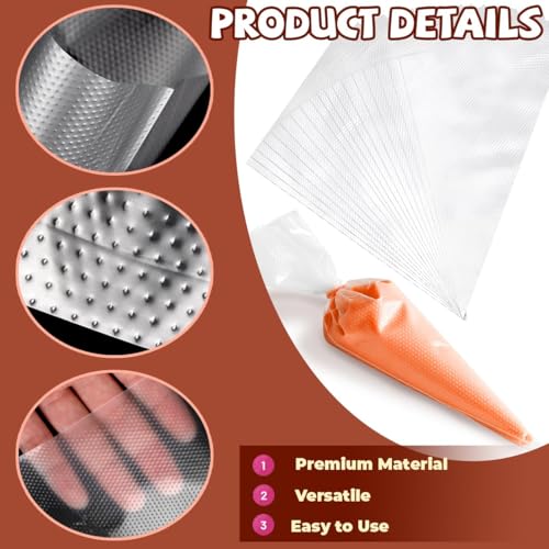 200PCS 12 Inch Disposable Piping Bags, Icing Piping Bags for Frosting, Thickened Non-Slip and Anti-Burst Pastry Bags for all Size Tips Couplers and Baking Cookies Candy Supplies Kits - size: 12 inch