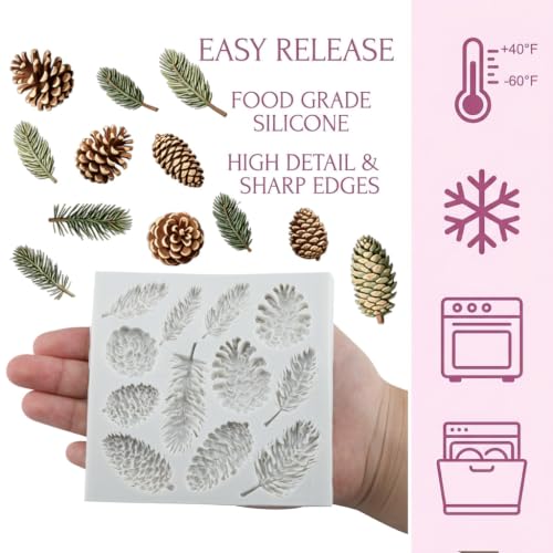 3D Pine Needles Branches Fondant Molds Pinecone Silicone Mold - color: Style N