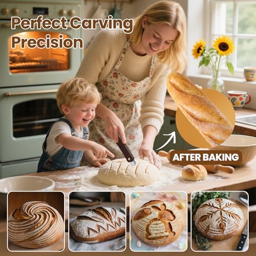 Wooden Bread Lame Scoring Tool for Sourdough with Screw Lock - color: Black Walnut