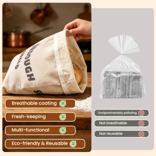 Bread Bags for Homemade Bread,Beeswax Bread Bags for Sourdough-2packs