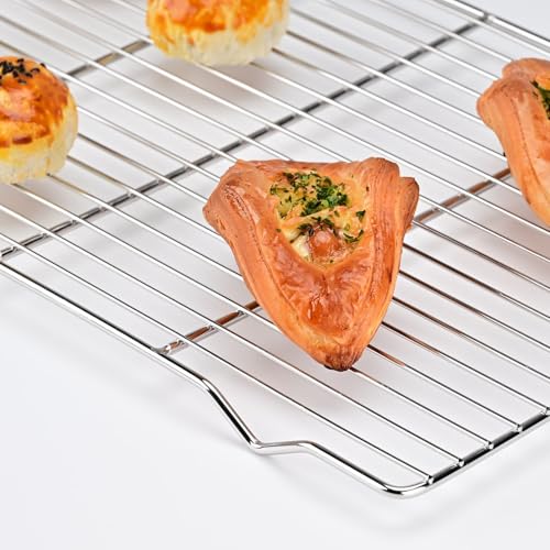 Cooling rack,2-Pack Heavy-Duty Stainless Steel wire rack for cooking (16.5"x11.5") - Oven Baking Wire Rack for Sheet Pans, Bread, Dishwasher Safe & Non-Toxic Metal Grates - size: 16.5"x11.5"x0.6"