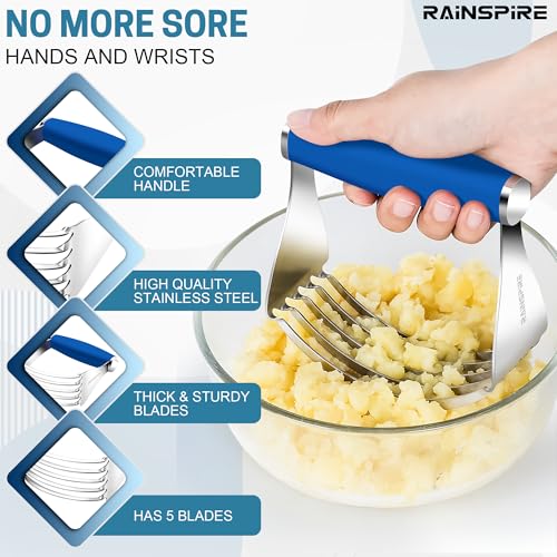 Large Pastry Cutter For Baking Durable Pastry Blender Dough Cutter Blue - color: Dark Blue