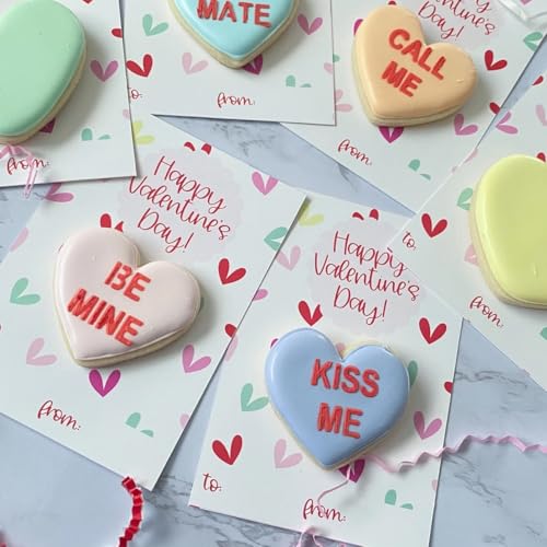 Mini Heart Cookie Cutter with Text Stencils Bundle, Small Heart Fondant Cutter & Embossing Stencil Set, DIY Baking Tools for Cookie, Cake, Cupcake, Chocolate, Pastry Decoration - style: Conversation Heart Mini