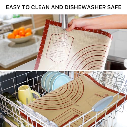 DANIA & DEAN 26"x16" Extra Thick Silicone Baking Mat for Pastry and Bread - color: Red, size: 26"L x 16"W
