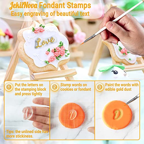 4PCS Handwriting Alphabet Cake Stamps Tool for Fondant Cookie Biscuit - color: Handwritingd