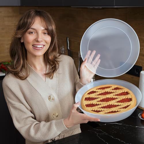 2 Pack Pie Carrier with Airtight Lid - Transport Pie Container, Storage