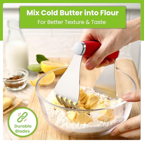 Spring Chef XL Pastry Blender, Durable Dough Blender For Baking - Red - color: Red, size: XL | Modern
