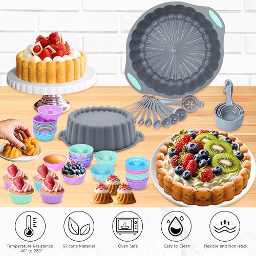 Tongjude 72 Pieces Silicone Baking Pan, Silicone Baking Mold - size: 72 Pcs Bakeware Sets