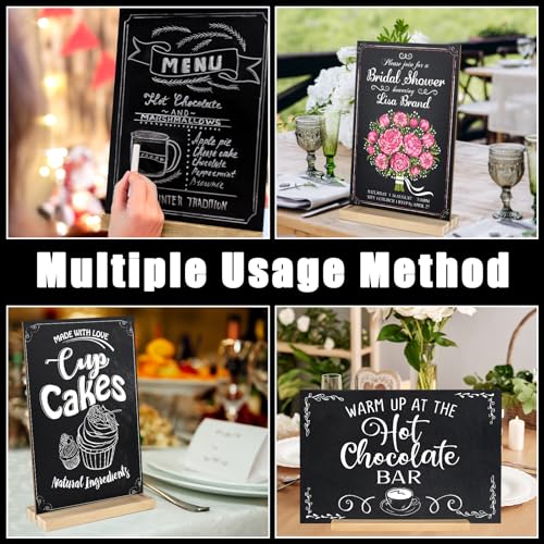 2 Packs Chalkboard 8 x 12 Inch Tabletop Double-Sided Message Board With Wood Base for Kitchen, Wedding, Bar and Restaurant, Black - color: Black-2, size: 8"W x 12"H