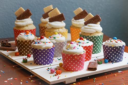 Paper Baking Cups (Polka Dots), Greaseproof Disposable Cupcake Liners (Chocolate Brown, Large Cups (50-Pack)) - color: Chocolate Brown