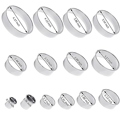 Alimat PluS 14 PCS Circle Cookie Cutters, Round Biscuit Cutter Set(Silver) - size: 14 Pack, Round Shape