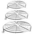 KITCHENATICS Round Cooling Rack Stainless Steel Steamer Rack Set of 3 - size: 7.5", 9" & 10.5" Round- 3 PCS
