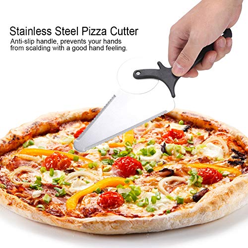 Pizza Spatula Stainless Steel Pizza Peel Multifunctional 2-in1 Pizza Cutter Shovel Professional Pastry Server Baking Tool