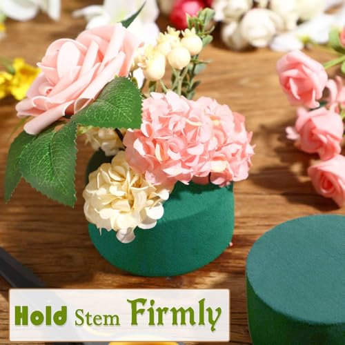4Pcs Floral Foam Round SUPKING 3.15" Small Green Wet Dry Flower Foam Blocks Florist Plant Foam for Artificial and Fresh Flower Arrangement - size: 3.15 inch