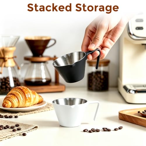 2 Pc Stainless Steel Espresso Shot Cups, 3.4oz/100ml, Black - color: 05_ Black 2pc