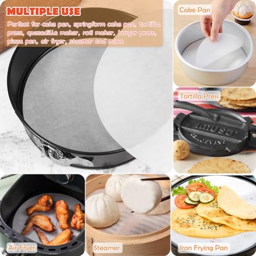 BYKITCHEN 220pcs 9 Inch Parchment Paper Rounds for Springform Pan, Cake Pan - size: 9 INCH