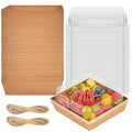 ZORRITA 100 Pack 5 Inch Paper Charcuterie Boxes with Clear Lids, Brown - color: Brown