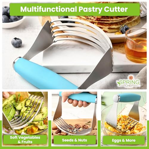 Spring Chef XL Pastry Blender, Durable Dough Blender For Baking - Aqua Sky - color: Blue (Aqua Sky), size: XL | Modern