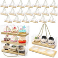 Coloch 24 Pack Gold Clear Cupcake Box with Handle, 9 x 3 x 3 In 3 Count Plastic Cupcake Container Baked Dessert Box, for Cupcake, Dessert, Muffins, Party, Wedding