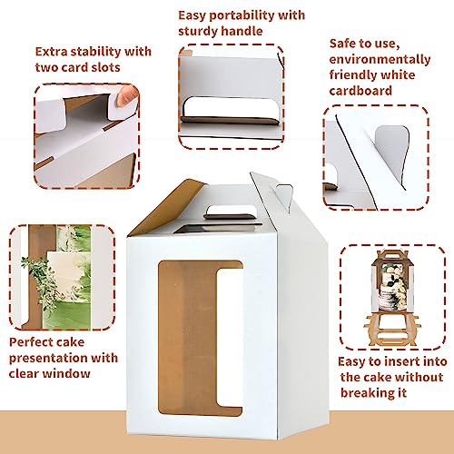 12 x12x14 Inch Tall Cake Boxes for Tier Cakes, Large Tiered Cake box,3Pack - color: white-12in-3p