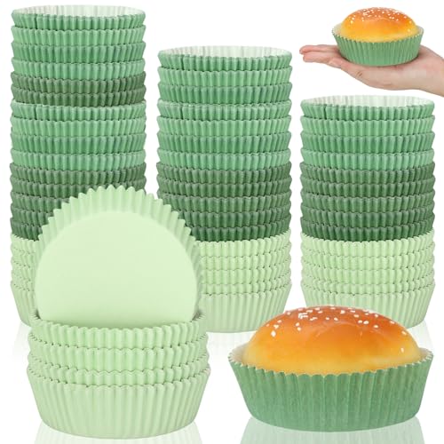 Uiifan 150 Pcs Paper Baking Cups Muffin Liners Microwave Safe,Green - color: Green