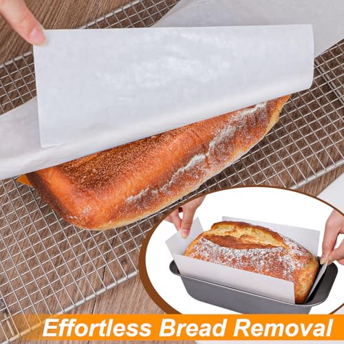 Webake Unbleached Parchment Paper Loaf Pan Liners for Baking Bread 9x5, 1lb 1.5lb 2lb, Original Precut, Non Toxic Baking Paper 100Pcs - color: White 9x5