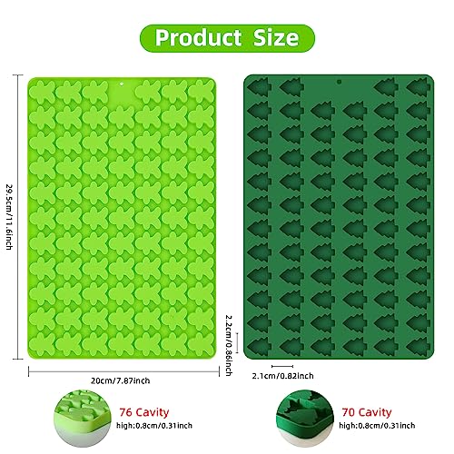 2 PCS Christmas Silicone Molds, 70 Cavity Xmas Tree & 76 Cavity Gingerbread Man Mini Silicone Molds for Baking Biscuits, Gummy,Candy,Chocolate,Jelly,Pet Dog Treats Mold - style: Mini Christmas Tree+Gingerbread Man