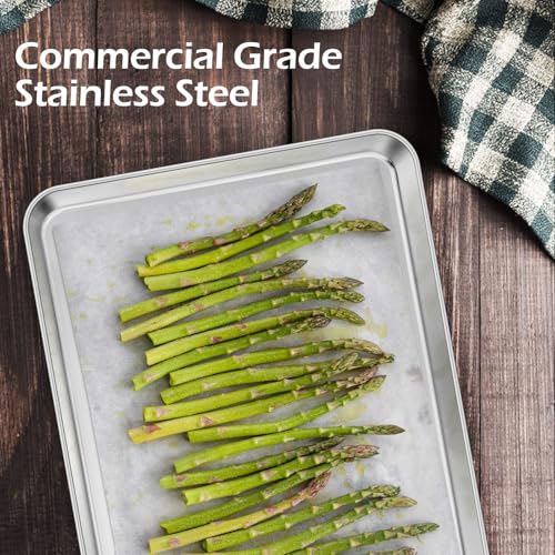 Leonyo Non-Toxic 17x13IN Half Stainless Steel Baking Sheets Pan, 2 Pack - size: 17x13IN