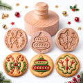 3 Set Christmas Cookie Stamps, 2.5" Springerle Molds for Baking - style: Christmas