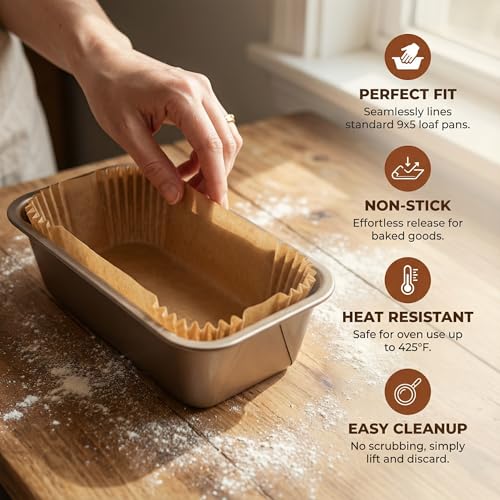 Loaf Pan Liners, 160Pcs Bread Pan Liners for Baking Bread 9x5, 9.5 x 5 Inch, Food Grade, Oil Proof, Heat Resistant, Non-Stick Disposable Parchment Paper for Oven, Air fryer, Pans, Baking - size: 160PCS 9.5 x 5in Loaf Pan Liners