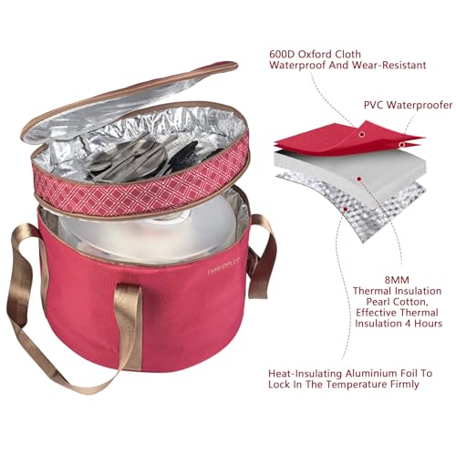 12 Inch Cake carrier Container with Lid and Handles Includes Insulated Bag for Safe Transportation of Buttercream Doesn't Melt Easy for Cakes, Pies and Cupcakes (Red) - color: Red