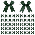 50 Pcs Twist Tie Bows for Treat Bags and Gift Wrapping, Dark Green - color: Green Hunter