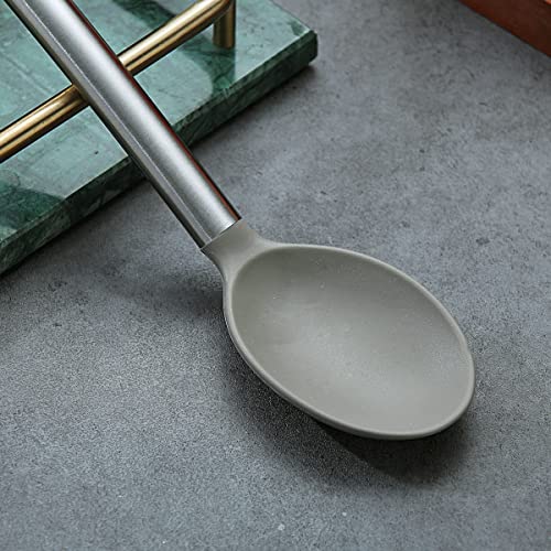 Berglander Cooking Spoon, Non-stick Silicone Solid Serving, Basting Spoon For Cooking, Kitchen Dishwasher Safe, Easy to Clean - style: c. Solid Spoon