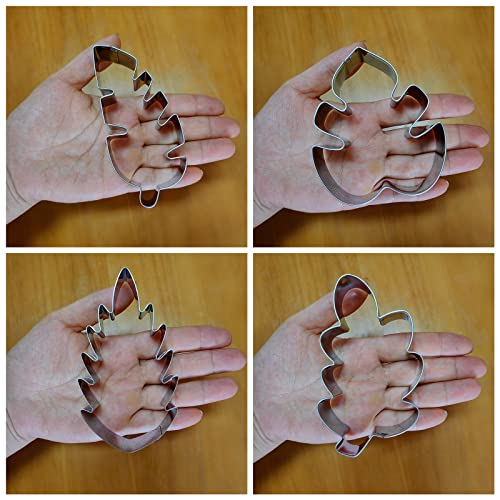 LUBTOSMN 4 Pcs Tropical Leaves Cookie Cutter Set, Dishwasher-Safe