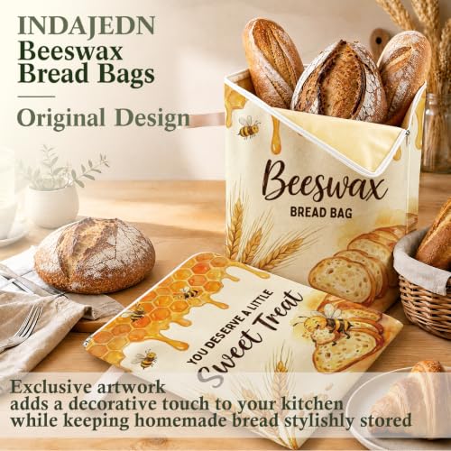 Sweet Baking Lover Gifts Beeswax Bread Bags 2 Pack XL 13x17in - color: Sweet Treat