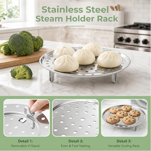 Round Steamer Rack, Stainless Steel,10,2in