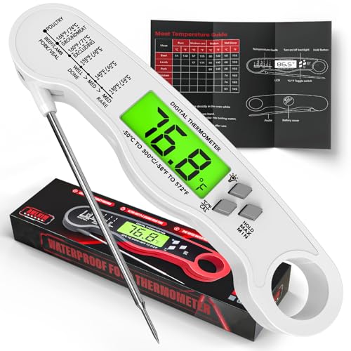 AWLKIM Meat Thermometer Digital, Instant Read Food Thermometer, White - color: 1 Pack White