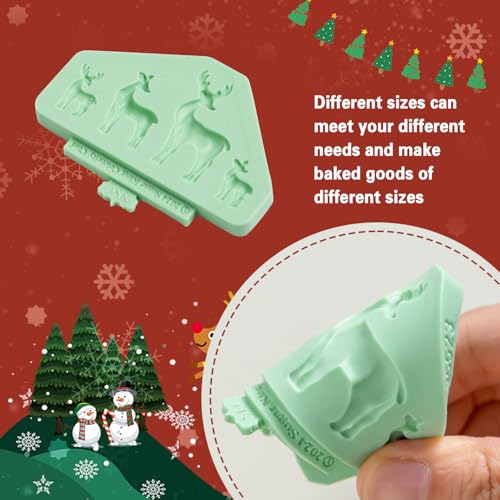 Christmas House Silicone Molds, Elk Cake Decorations Mold Set of 3 - color: 3 Pieces