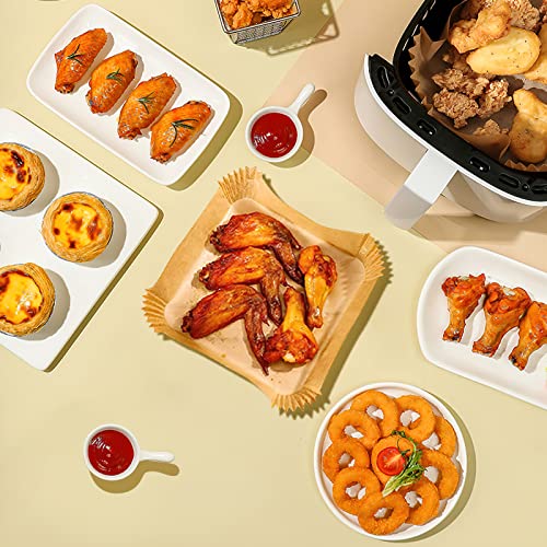 Palksky 100Pcs Air Fryer Baking Paper Square - Air Fryer Baking Liners, Baking Paper for Air Fryer Water-proof, Oil-proof, Non-stick, Parchment Baking Paper for Baking Roasting Microwave (9 Inch) - color: 100PCS-9inch
