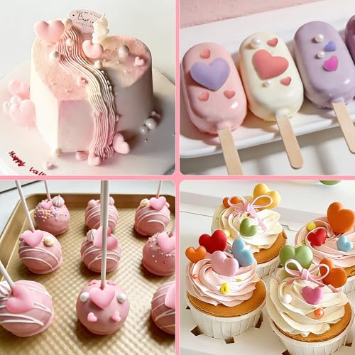 Heart Fondant Mold, 4 Pcs Heart Chocolate Molds Silicone - color: Heart
