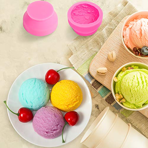 Patelai 3D Ice Cream Ball Shape Silicone Molds for Baking DIY, 3 Pieces