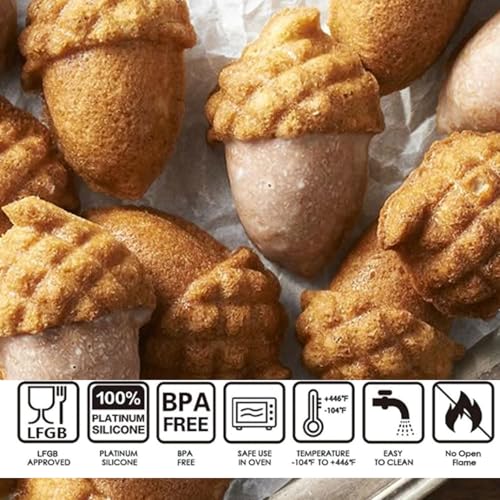 2 Pcs Fall Silicone Molds for Chocolate 3D Halloween Thanksgiving Candy Molds Fall Maple Leaf Pumpkin Squirrel Hazelnut Molds for Baking Making Chocolate Dessert Gummy Jelly Cupcake Topper Decoration - color: Styl 19