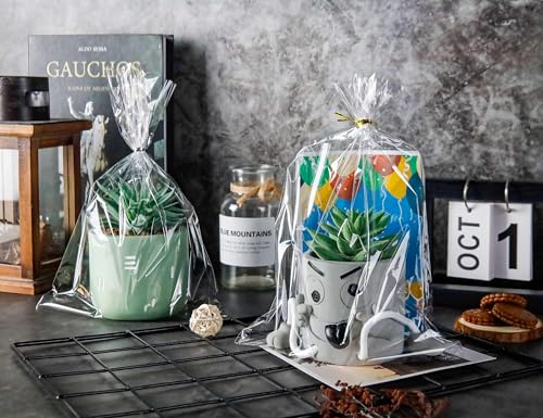 LOKQING Halloween Treat Bags Bulk, 200 Pack 8x11 in for Markets - color: Clear-8x11Inch-200