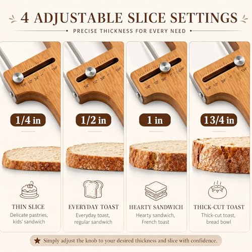 Bread Slicer Adjustable Bread Knife with Lame for Sourdough Homemade Loaf