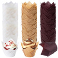Ruisita 150 Pcs Mini Cupcake Liners Muffin Liners Baking Cups - color: Brown, Natural, White