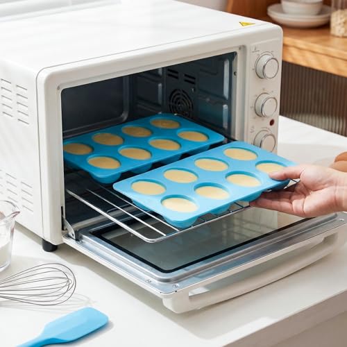 1 Pack Silicone Egg Molds 8 Cavity Easter Silicone Candy Mold 3D Egg-Shaped Silicone Baking Mold for Chocolate, Jello, Mini Cakes, DIY Desserts, Candy, Ice, Pudding, Baking (1, Blue) - color: Blue