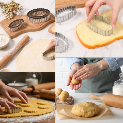 4 Pcs Scalloped Cookie Cutter Set, Assorted Sizes, 5, 4, 3, 2 Inch