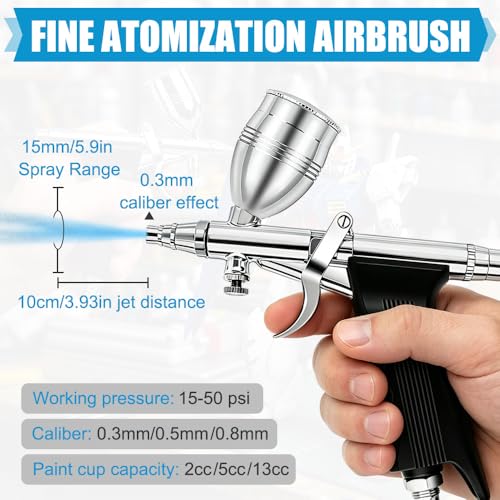 Krismose Airbrush Kit, Dual-Action Portable Airbrush Gun Painting Set