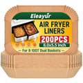 200Pcs Air Fryer Liners for Ninja Dual Airfryer, 8x5.5 Inch Rectangle Disposable Air Fryer Parchment Paper for Ninja DZ201/ DZ401/ DZ550, Bella Slim Airfryer & More, Air Fryer Accessories - size: 200pcs